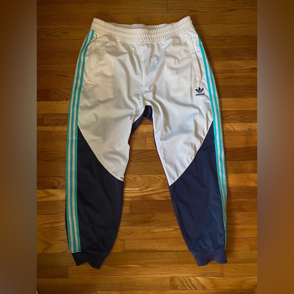 Adidas sweatpants men’s. White/Blue